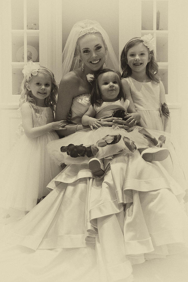 Vintage Photograph - The Flower Girls by David Patterson Vintage Photograph - The Flower Girls by David Patterson