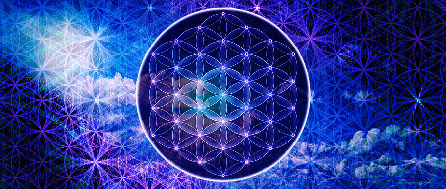 Abstract Digital Art - The Flower of Life by AJ Fortuna