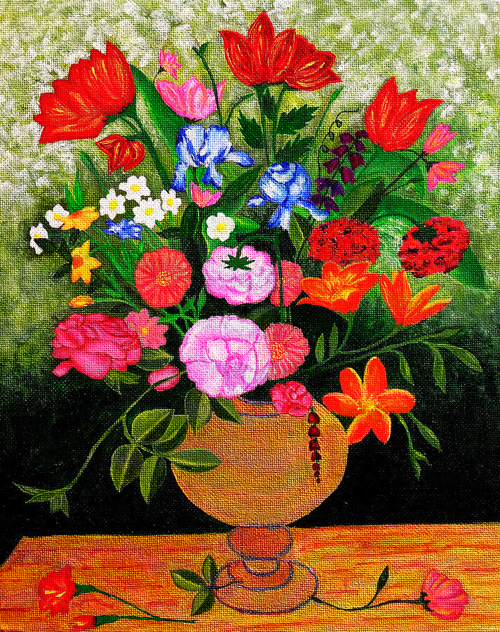 Still Life Painting - The Flower Pot by Farah Faizal