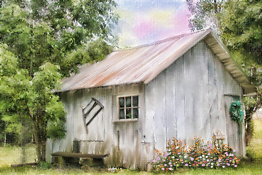 Architecture Photograph - The Flower Shed by Mary Timman