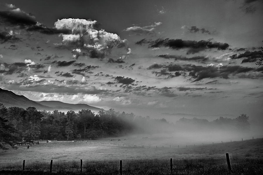 The Fog Rises In Cades Cove Photograph by Randall Evans