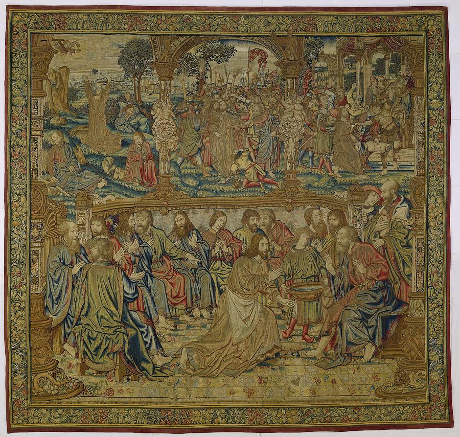 Textile tapestry The foot washing   Pieter van Enghien  ca 1511  ca 1520 Tapestry - Textile by Vintage Collectables
