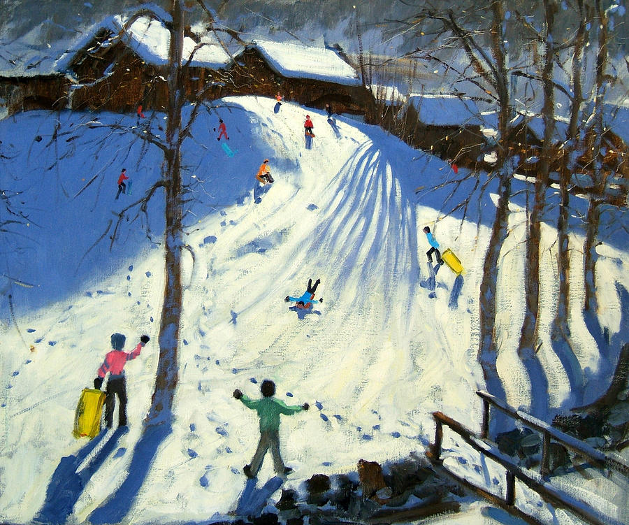 Winter Painting - The footbridge by Andrew Macara