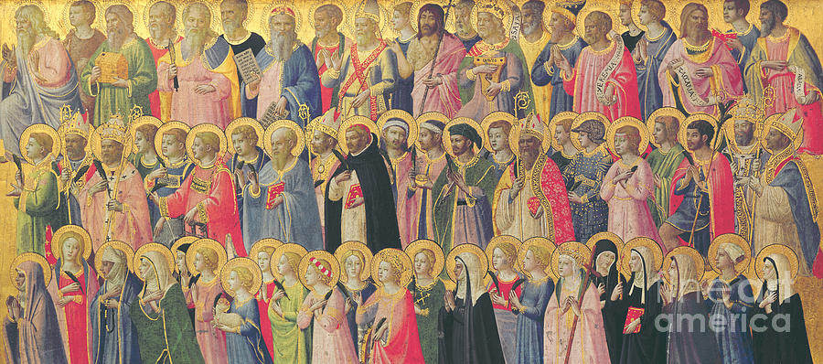 Fra Painting - The Forerunners of Christ with Saints and Martyrs by Fra Angelico