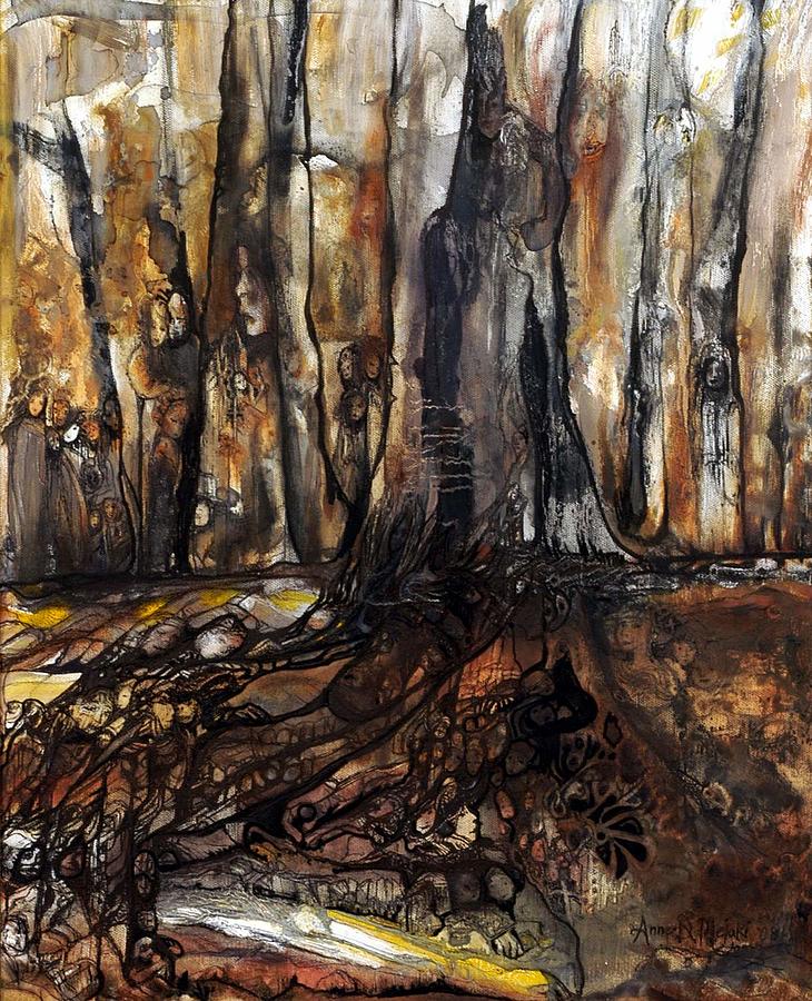 The Forest Remembers Painting by Anne-D Mejaki - Art About You productions