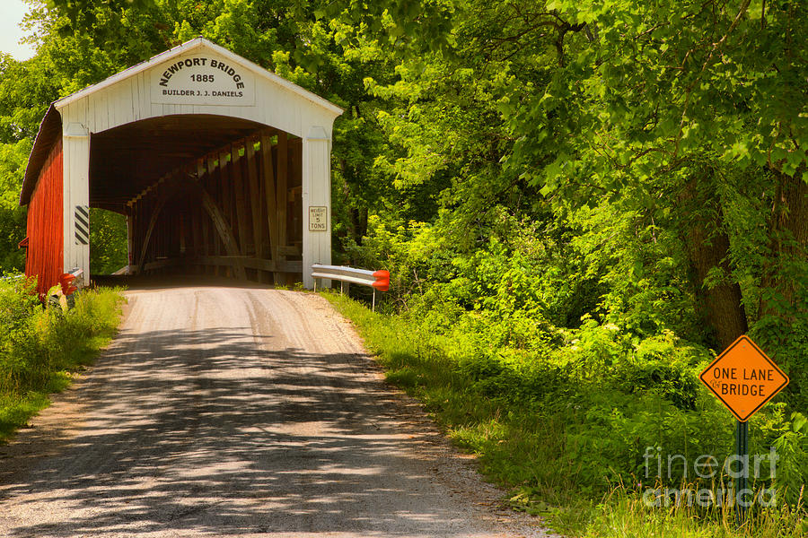 The Forested Newport Covered BRidge Photograph by Adam Jewell