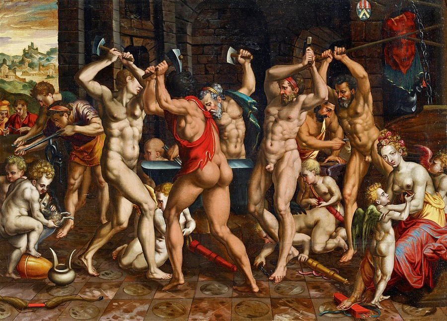 The Forge of Vulcan Painting by French School