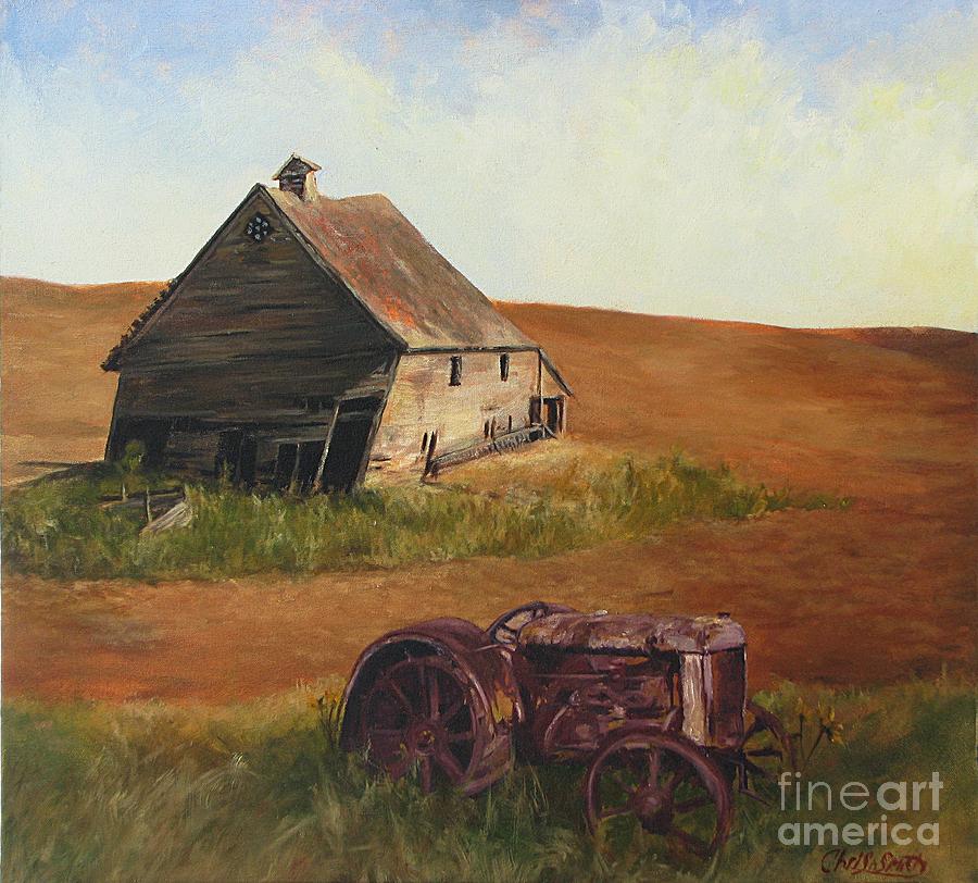 Barn Painting - The forgotten farm by Chris Neil Smith