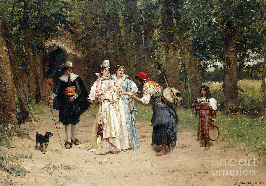Music Painting - The Fortune Teller, 1878 by Adrien Moreau