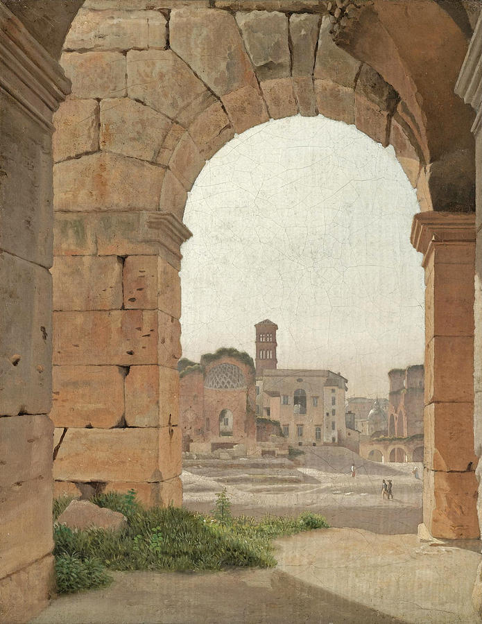 The Forum Romanum from the Colosseum Painting by Christoffer Wilhelm Eckersberg