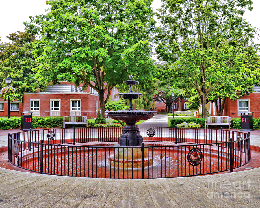 The Fountain at Radford University Photograph by Kerri Farley