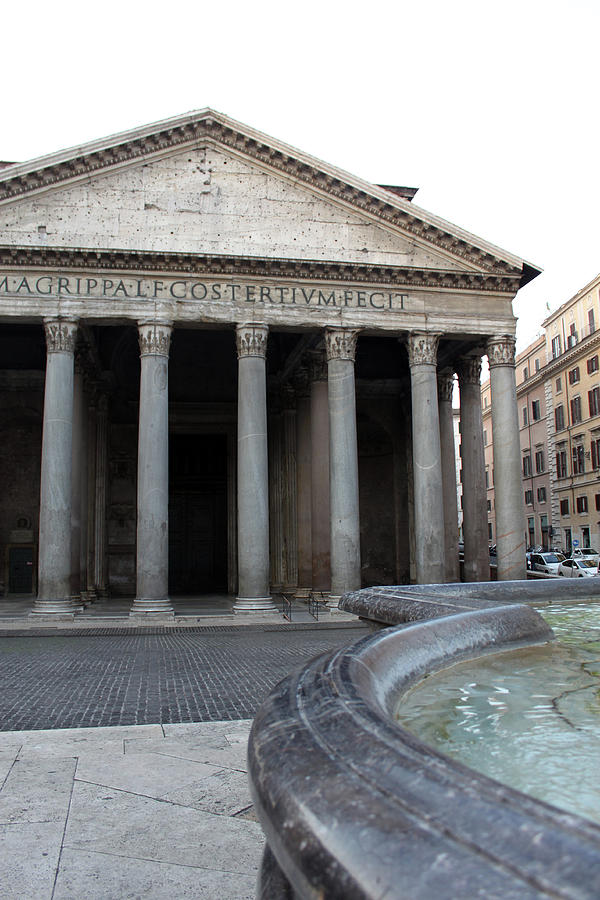 Fountain Photograph - The Fountain in Front of Pantheon by Munir Alawi