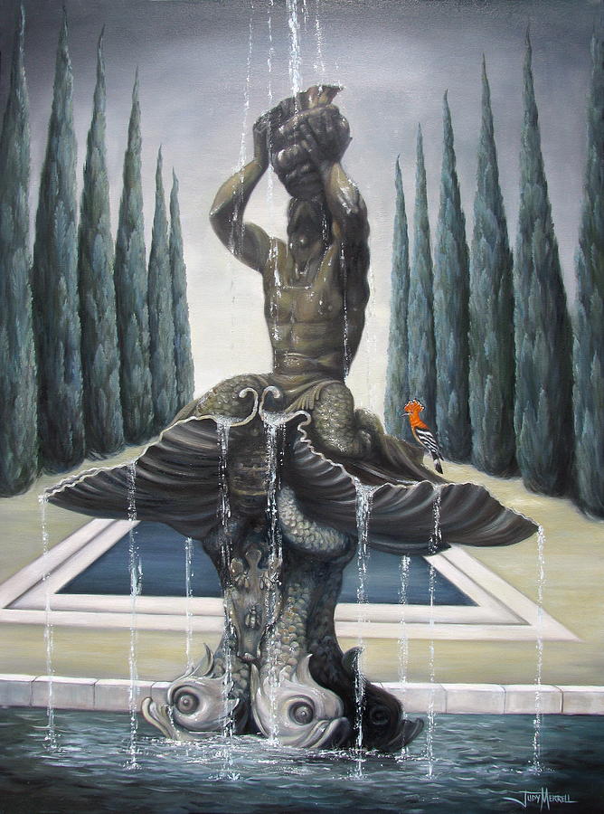 The Fountain of Triton Painting by Judy Merrell