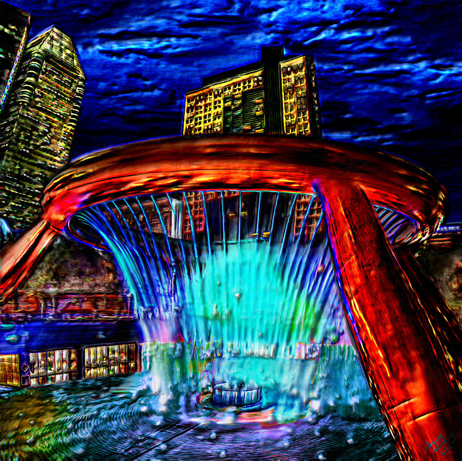 The Fountain of Wealth Singapore Painting by Bruce Nutting