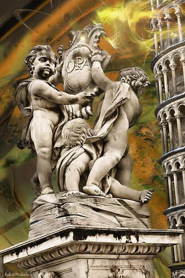 The Fountain With Angels Pisa - La Fontana Dei Photograph by Robert Michaels