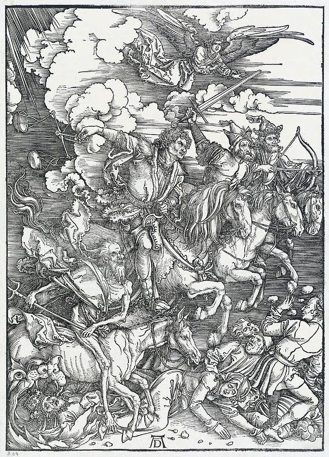 The Four Horsemen Drawing by Albrecht Durer