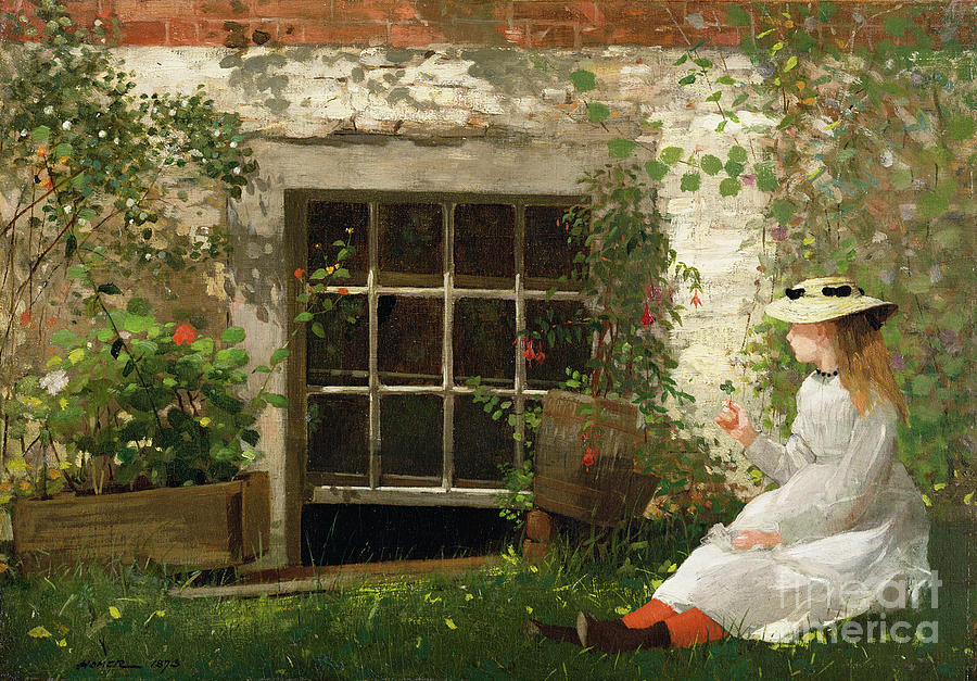 The Painting - The Four Leaf Clover by Winslow Homer