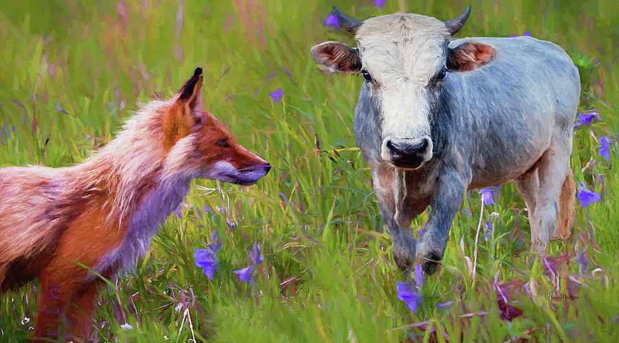 Flower Photograph - The Fox and Bull - Painted by Ericamaxine Price