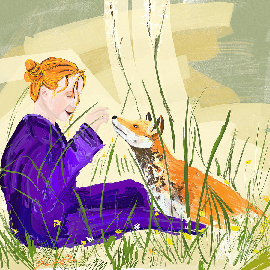 Fox Painting - The Fox and The Child by Lidija Ivanek - SiLa