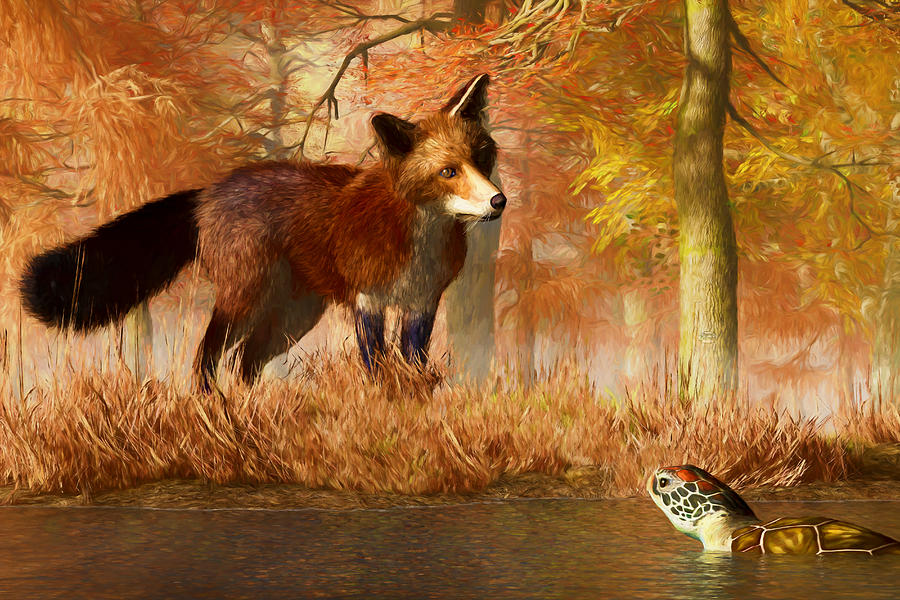 The Fox and the Turtle Digital Art by Daniel Eskridge