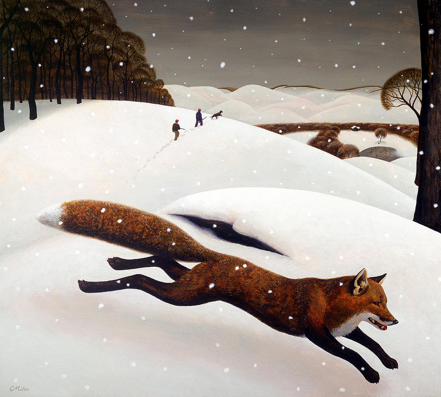 Winter Painting - The Fox by Chris Miles