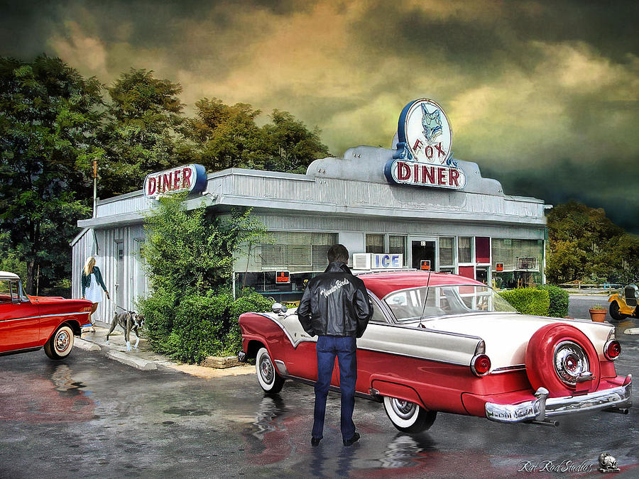 Diner Digital Art - The Fox Diner .... by Rat Rod Studios