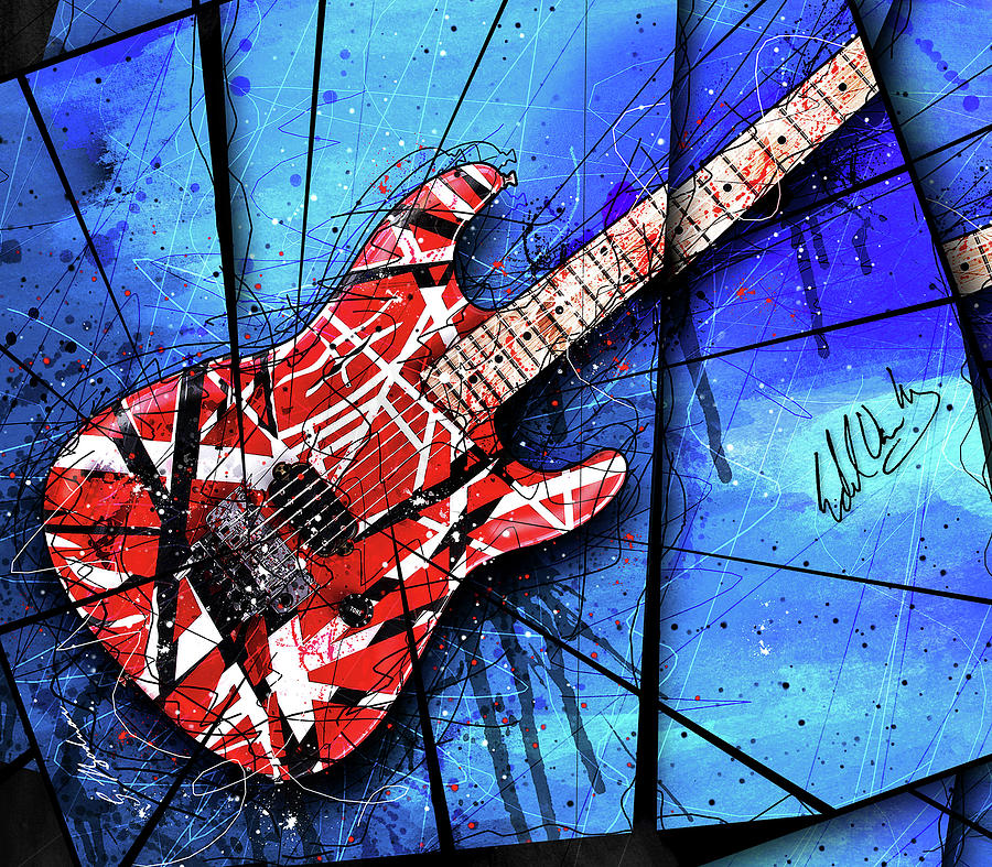 Eddie Van Halen Digital Art - The Frankenstrat VII Cropped by Gary Bodnar