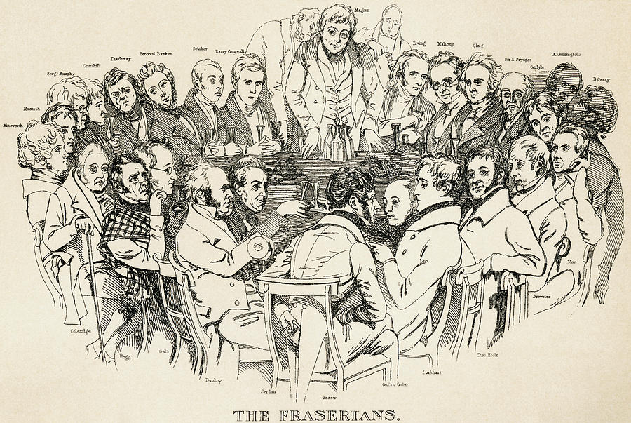 Portrait Drawing - The Fraserian Circle. A 19th Century by Vintage Design Pics