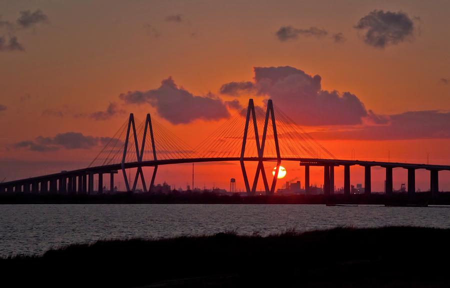 The Fred Hartman Bridge Photograph by Linda Unger