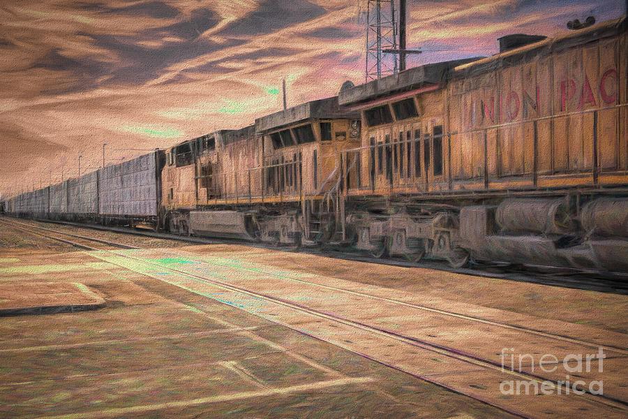 The Freight Train-Textured Digital Art by Joe Lach