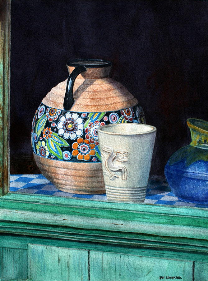 The French Potters Window Painting by Jan Lawnikanis