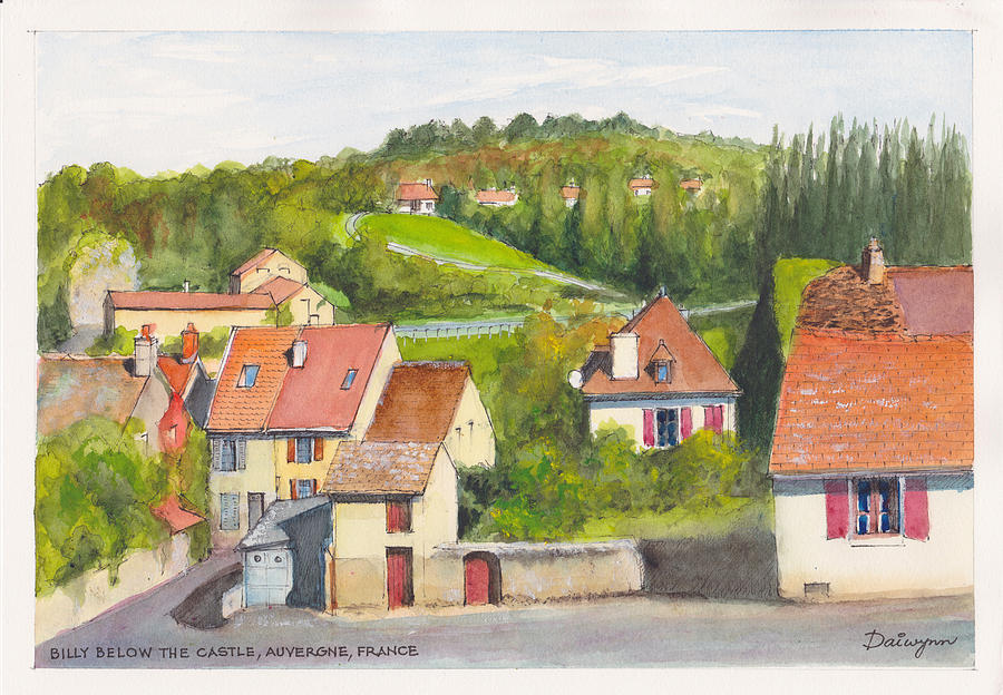 The French village of Billy in the Auvergne Painting by Dai Wynn