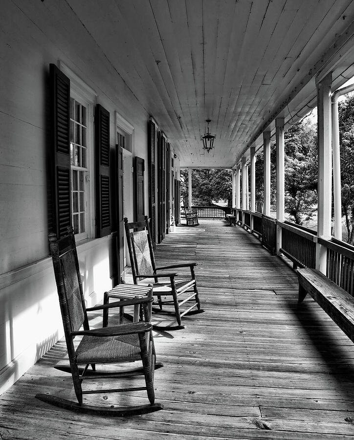 The Front Porch Black and White Photograph by Judy Vincent