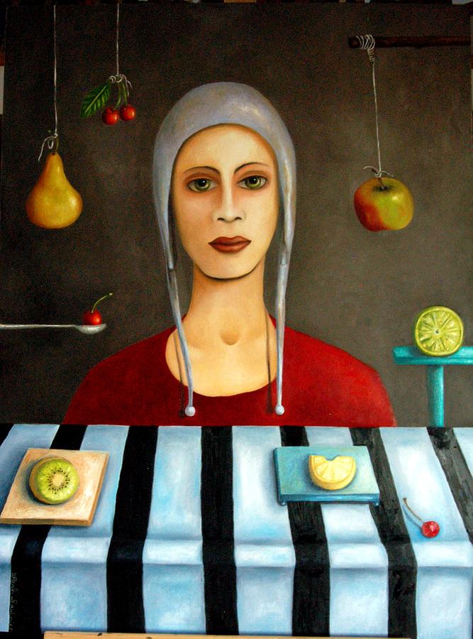 Still Life Painting - The Fruit collector by Leah Saulnier The Painting Maniac