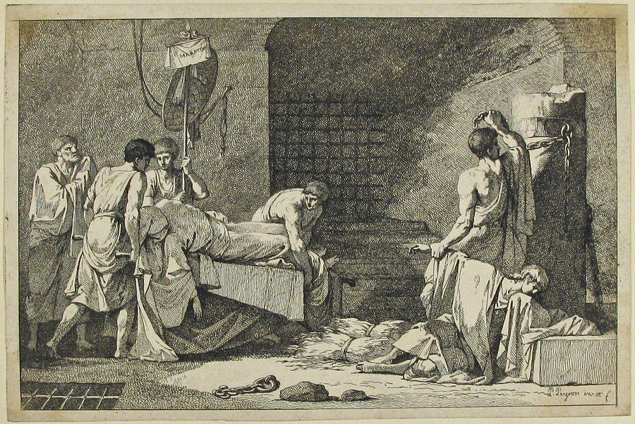 The Funeral of Miltiades Drawing by Jean-Francois-Pierre Peyron
