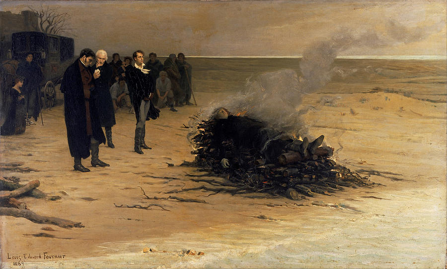 The Funeral of Shelley Painting by Louis Edouard Fournier
