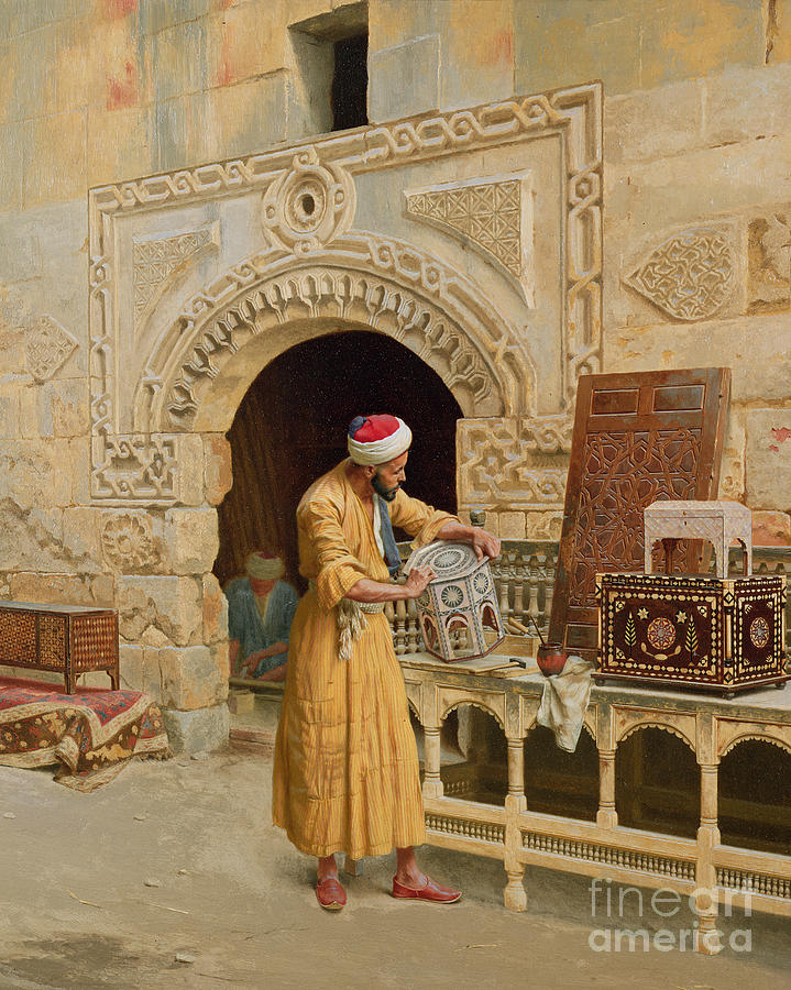The Painting - The Furniture Maker by Ludwig Deutsch