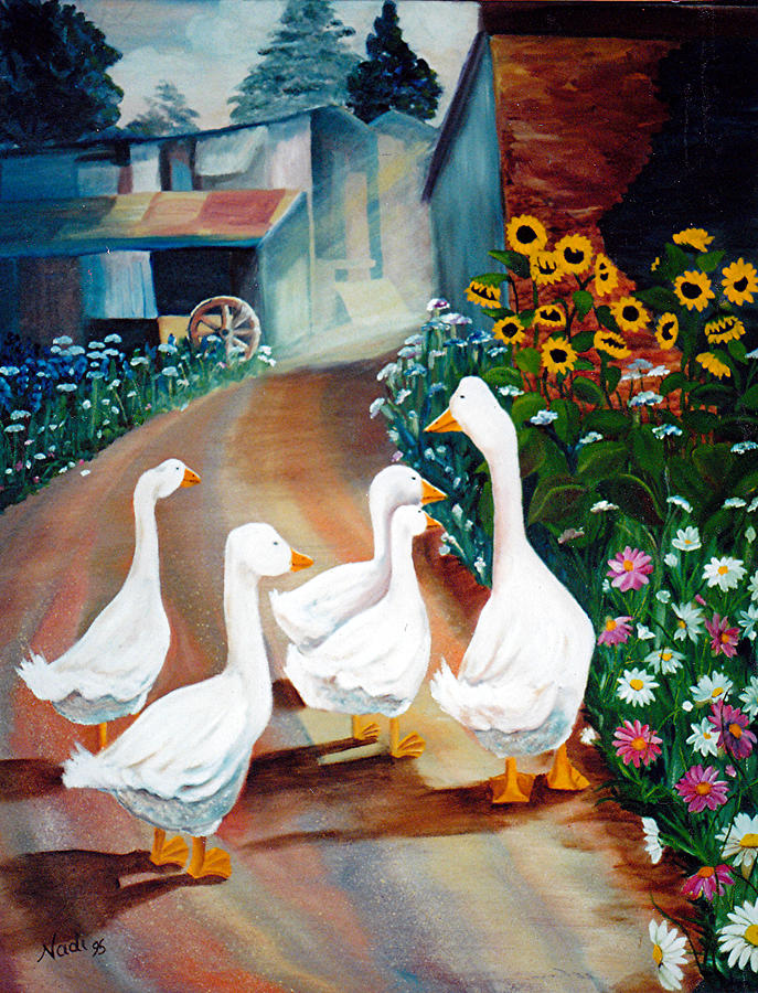 The Gaggle Painting by Renate Wesley