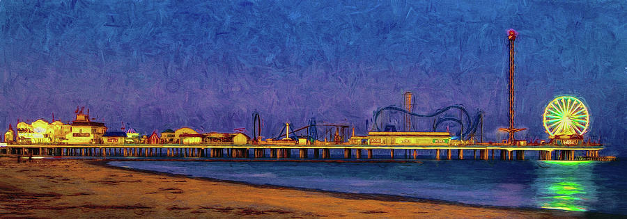 Galveston Digital Art - The Galveston Pleasure Pier by Ray Keeling Galveston Digital Art - The Galveston Pleasure Pier by Ray Keeling