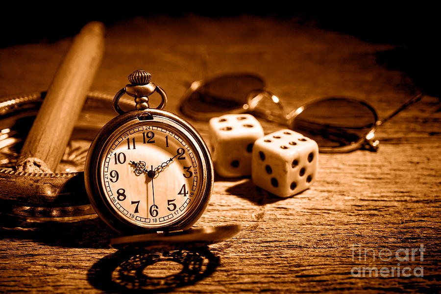 Pocket Photograph - The Gamblers Watch - Sepia by Olivier Le Queinec Pocket Photograph - The Gamblers Watch - Sepia by Olivier Le Queinec