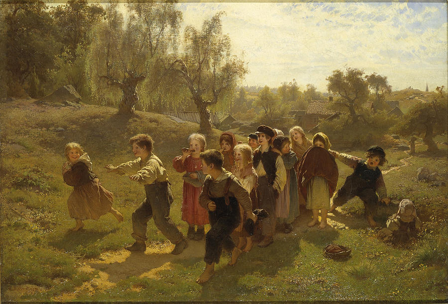 The Game Painting by August Malmstrom