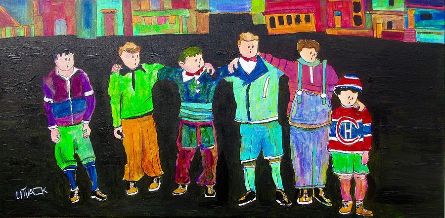Montreal Canadiens Painting - The Gang,Best Friends by Michael Litvack