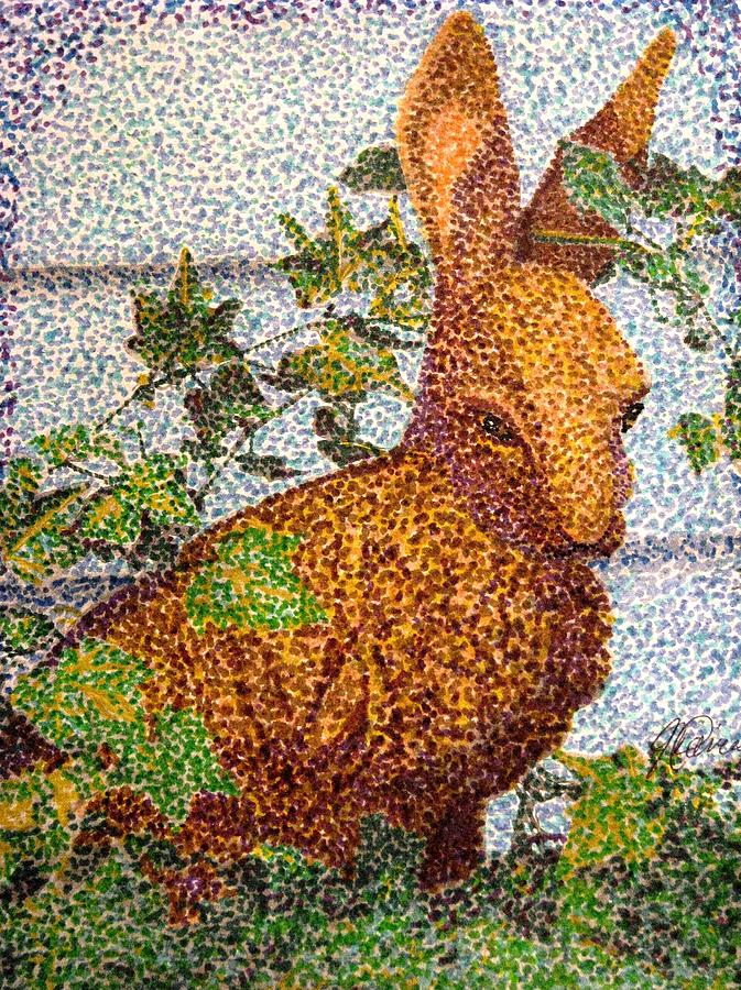 The Garden Hare Drawing by Angela Davies
