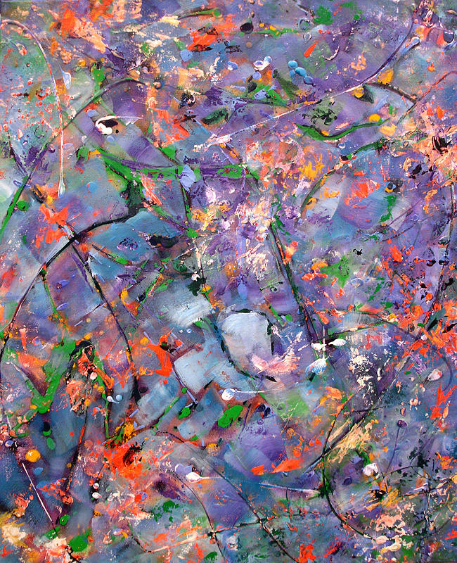 Abstract Painting - The Garden in Spring by Lynda Lehmann
