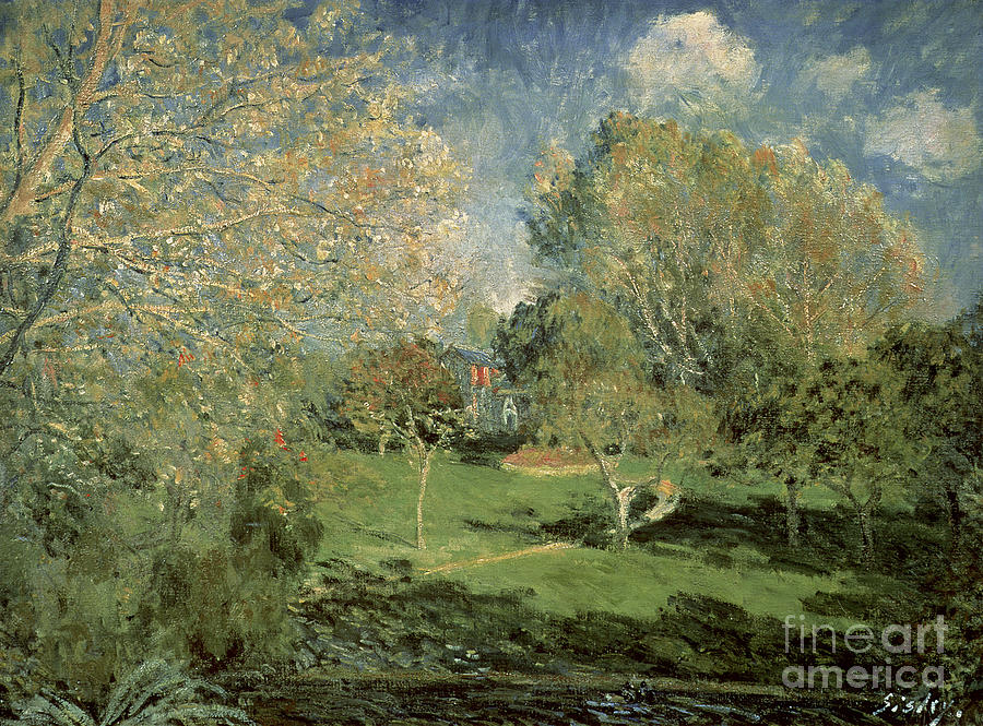 Alfred Sisley Painting - The Garden Of Hoschede Family by Celestial Images