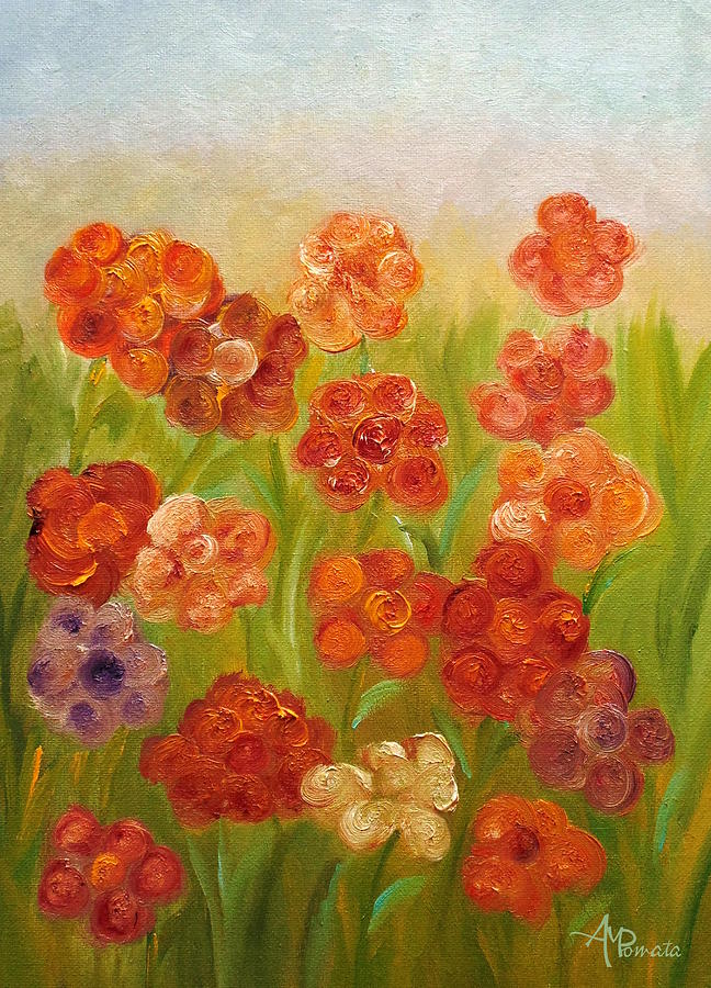 Wild Flowers Painting - The Garden Of Joy by Angeles M Pomata