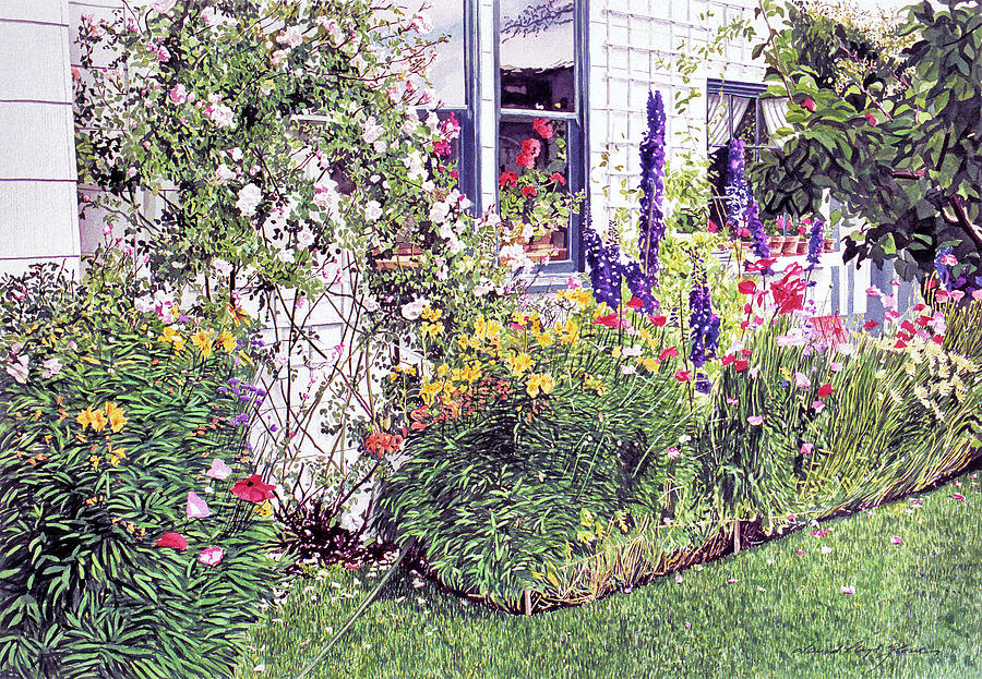 Garden Painting - The Garden On Niagara Street by David Lloyd Glover