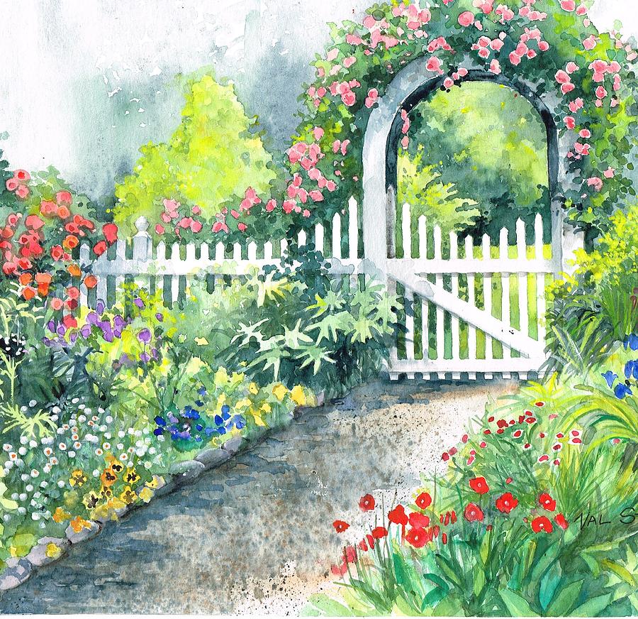 The Garden Path Painting by Val Stokes