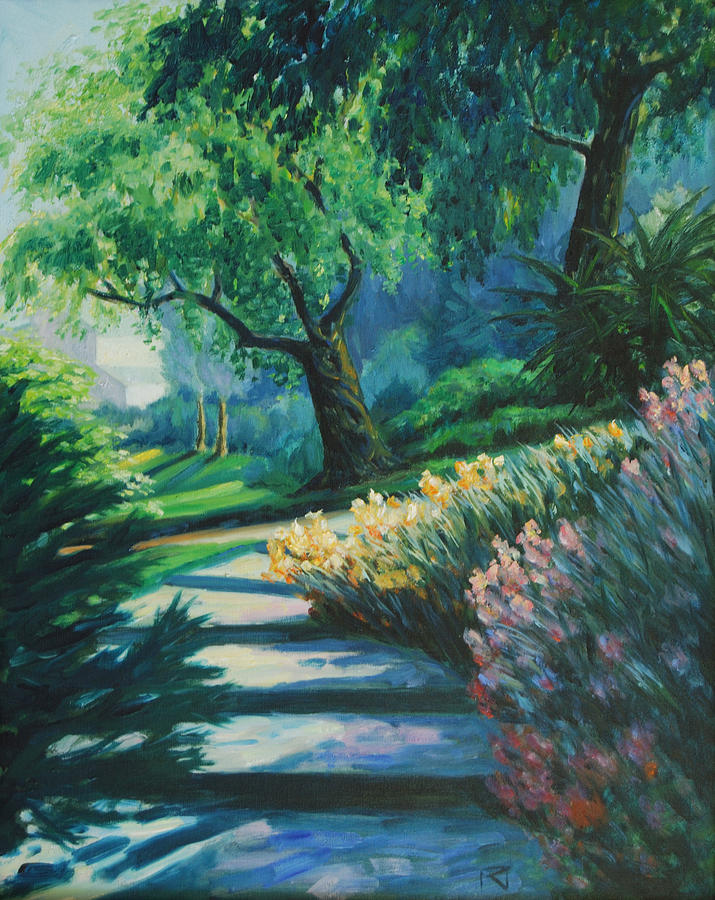 Claude Monet Painting - The garden by Rick Nederlof