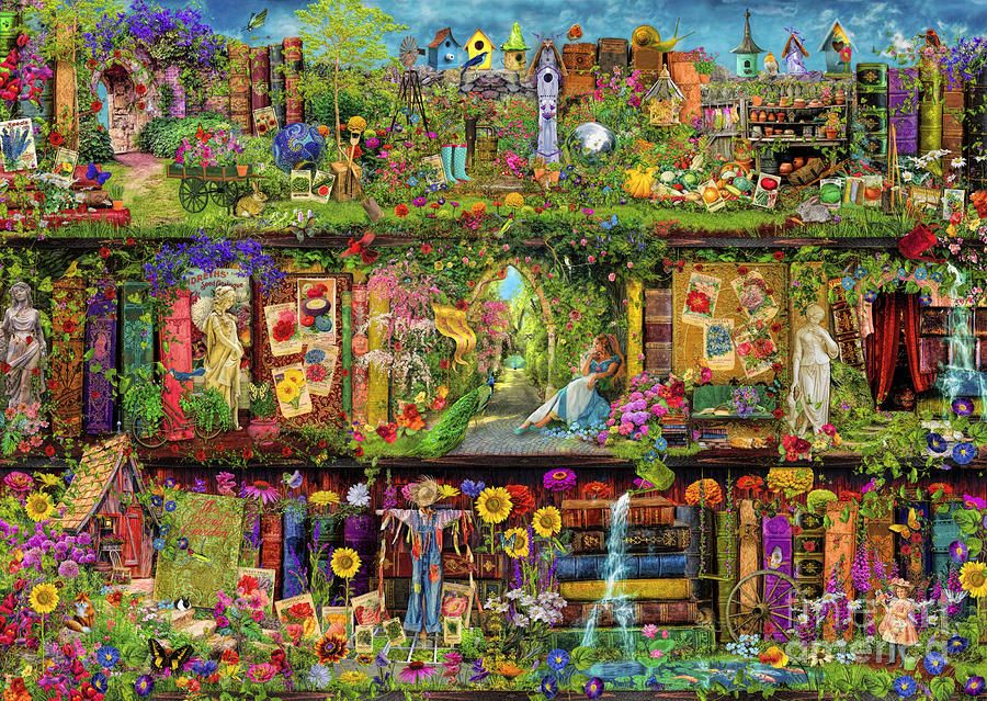 Fantasy Digital Art - The Garden Shelf by MGL Meiklejohn Graphics Licensing